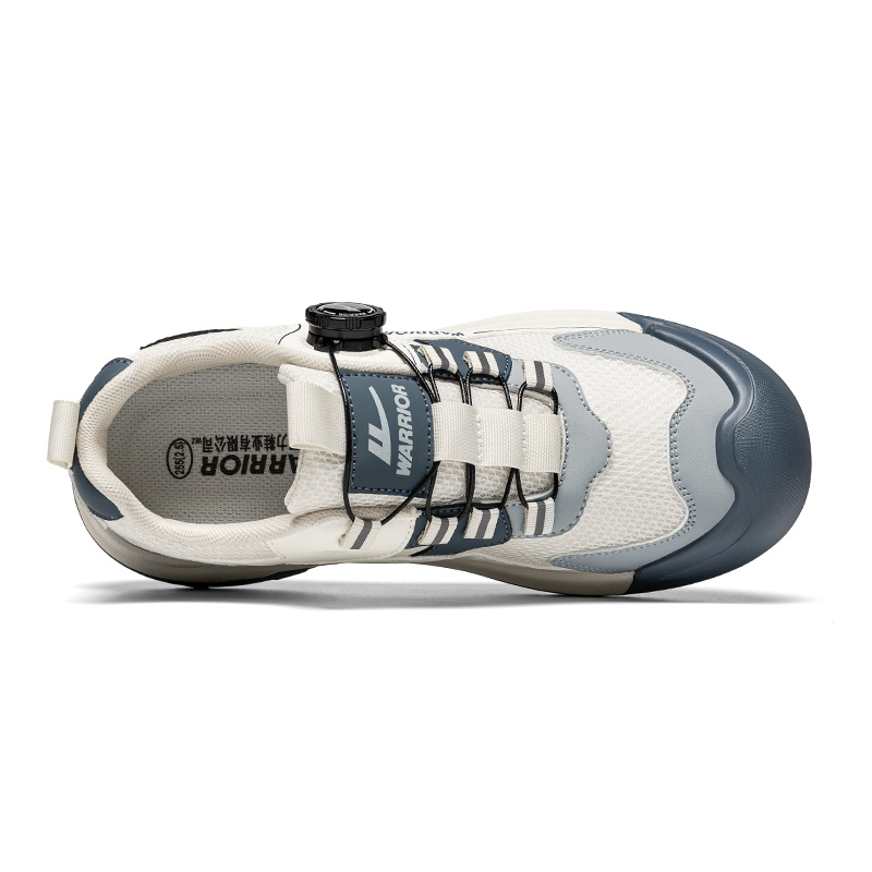 Warrior Slip Resistant Abrasion Resistant Grip Low top Mountaineering Shoes Men’s Beige Gray Blue