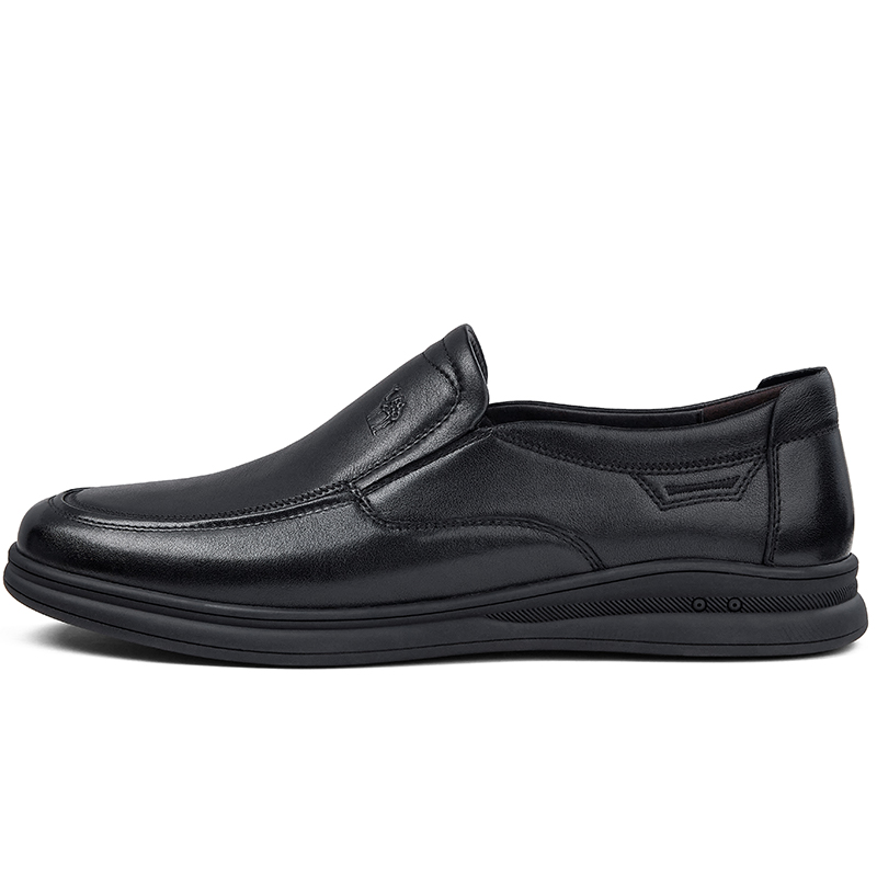 CAMEL Leather comfortable wear-resistant casual black shoes for work and office, cowhide, soft sole