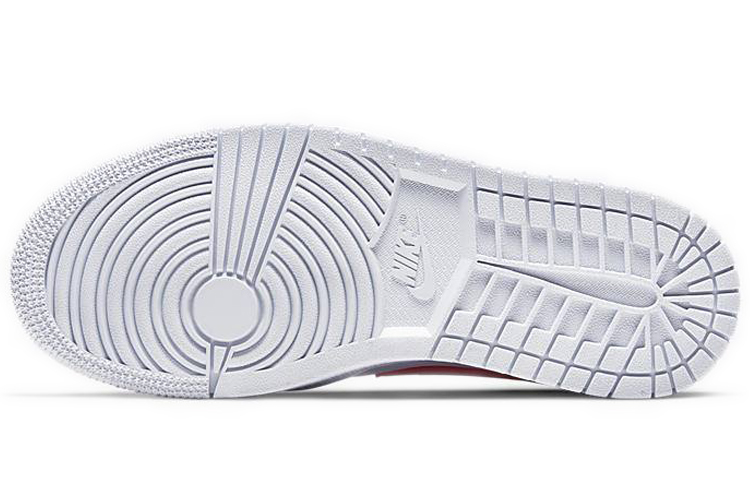 Женские кроссовки Jordan Air Jordan 1 mid university red (бело-синие) — фото 6