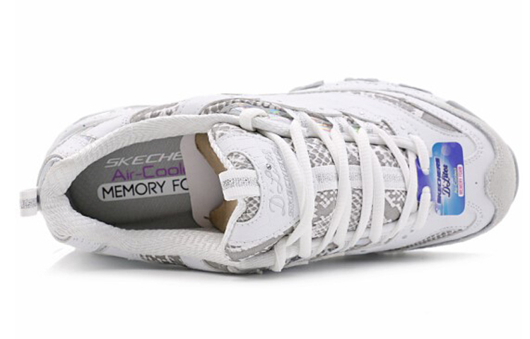 Женские кроссовки Skechers D'LITES 1.0 (бело-серые) — фото 3