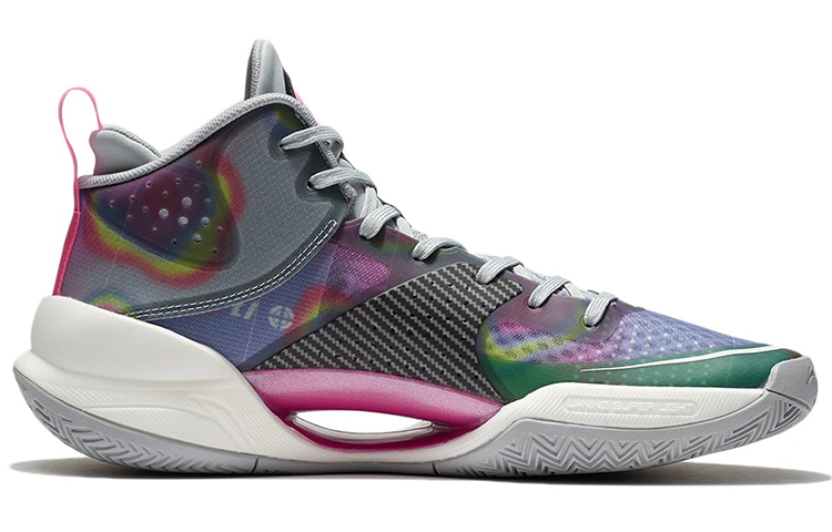 Li Ning Basketball Shoes Men’s Mid Top Brick Gray