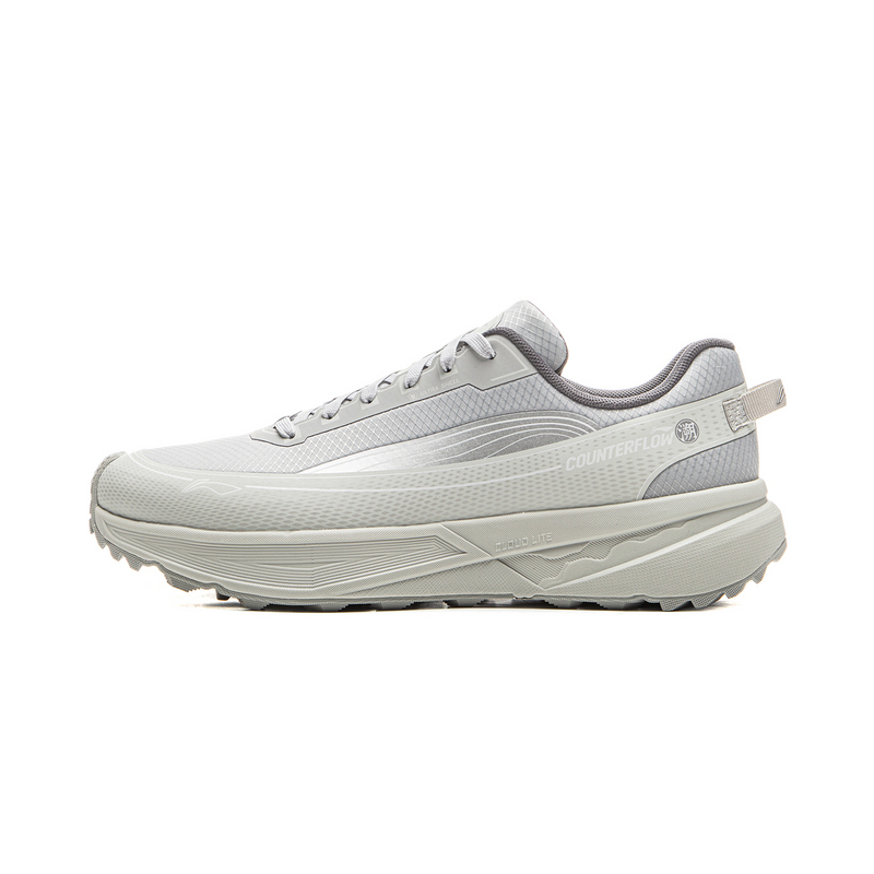 Li Ning Outdoor CF Tracing Cushioning Abrasion Resistant Reflective Rebound Low top Hiking Shoes Unisex Gray White