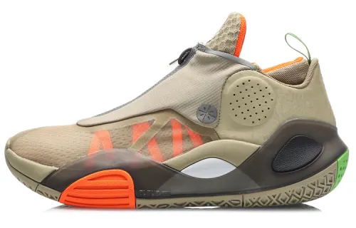 LiNing Li Ning All City8 V2 All City 8 Wade Series Comfortable and Versatile Fabric Synthetic Leather Shock Absorbing Anti-Slip Wear Resistant Mid-top Basketball Shoes Men's Sukhaki