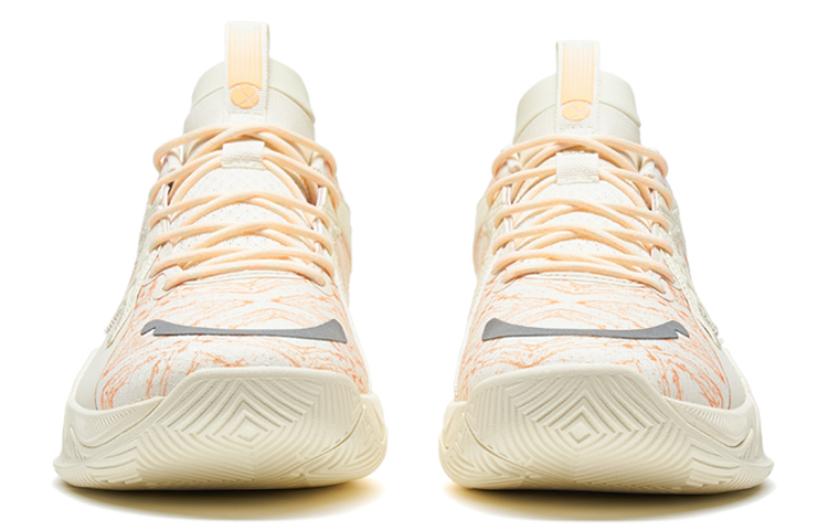 XTEP Reverse 1 V2 Slip Resistant Abrasion Resistant Low top Basketball Shoes Men’s Beige Orange