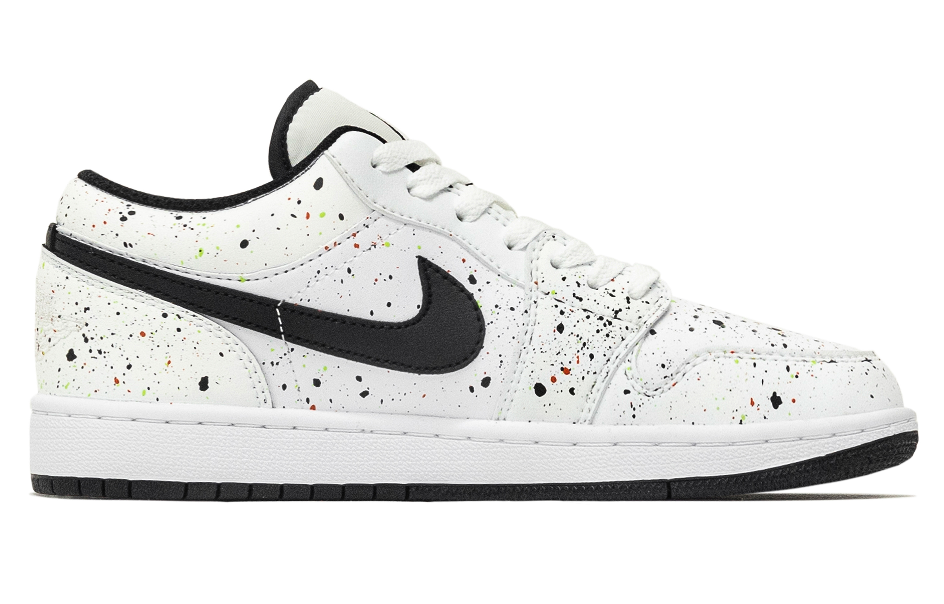 Jordan Air Jordan 1 Colorful Leather Low top Vintage Basketball Shoes Unisex White