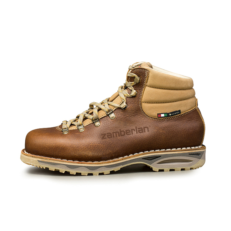 ZANBEILA Waterproof And Breathable Support Lightweight Mid top Mountaineering Hiking Shoes Men's Brown