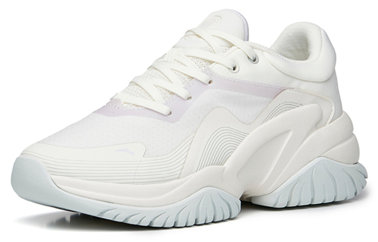 ANTA Training Shoes Women’s Low Top Ivory White/Misty Purple/White Gray Green