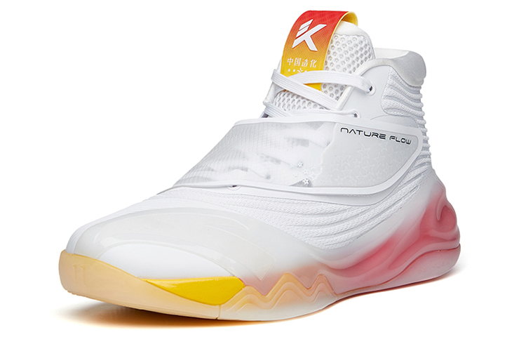 Anta KT6 Star Logo Slip Resistant Abrasion Resistant High top Basketball Shoes Men’s White Yellow Red