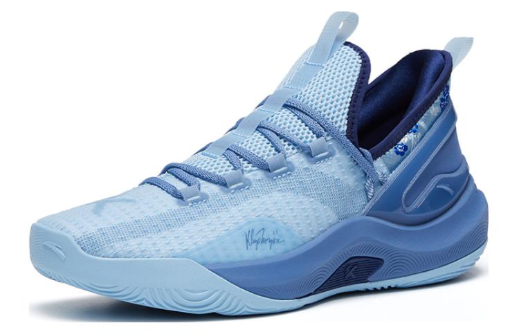 Anta KT Fashion Fabric Slip Resistant Abrasion Resistant Low top Basketball Shoes Men’s Blue