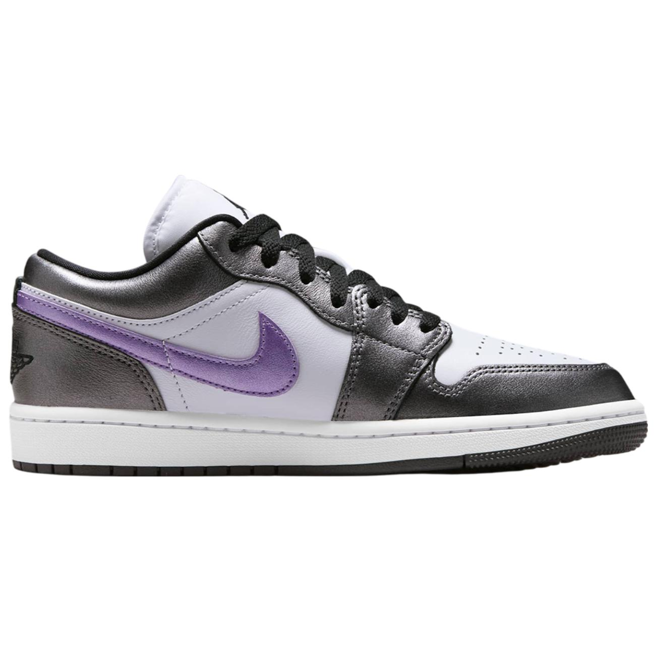 Jordan Air Jordan 1 Slip Resistant Abrasion Resistant Low top Vintage Basketball Shoes Women’s Purple Black