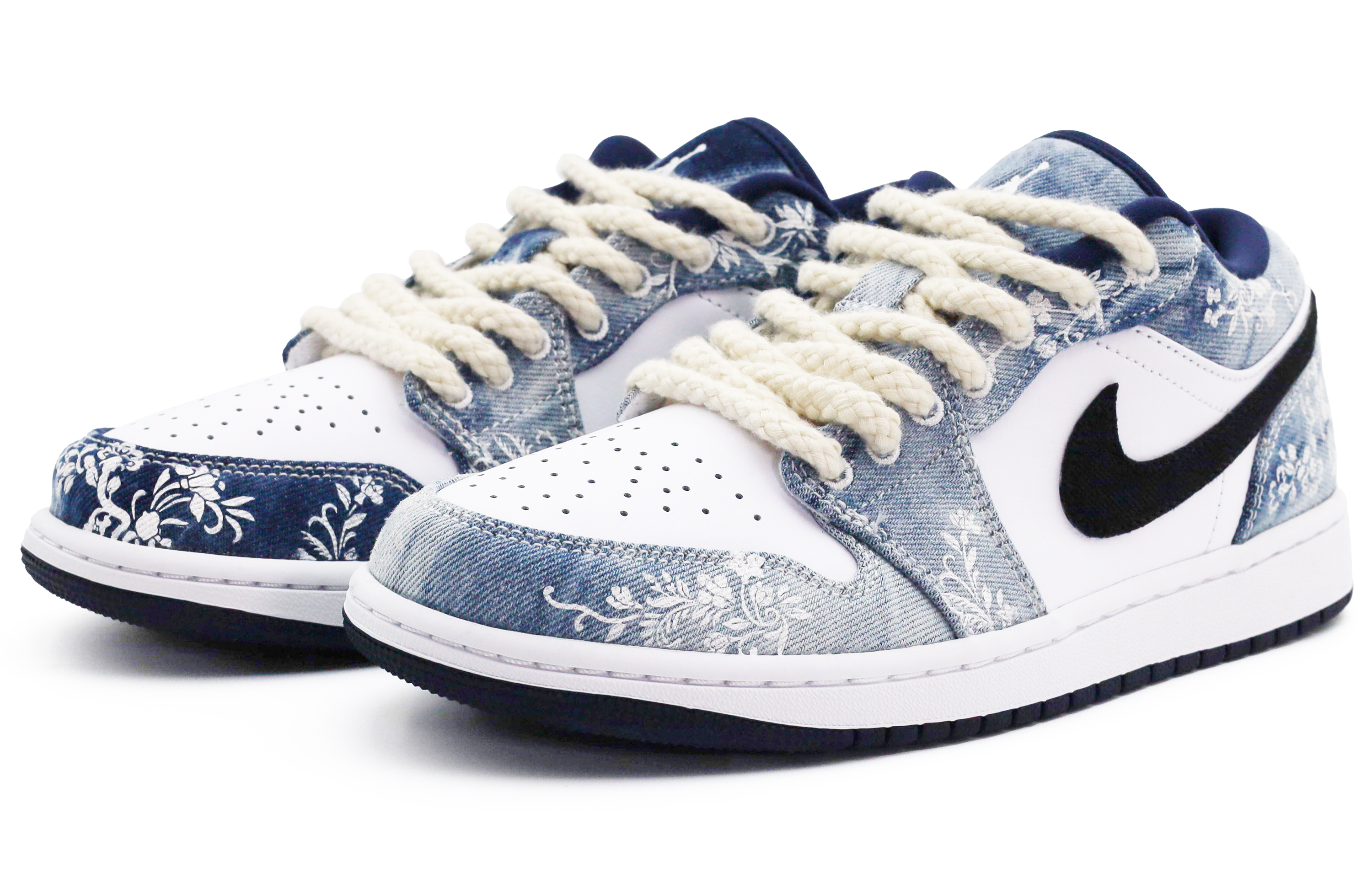 Jordan Air Jordan 1 Low top Vintage Basketball Shoes Men’s Black White Blue