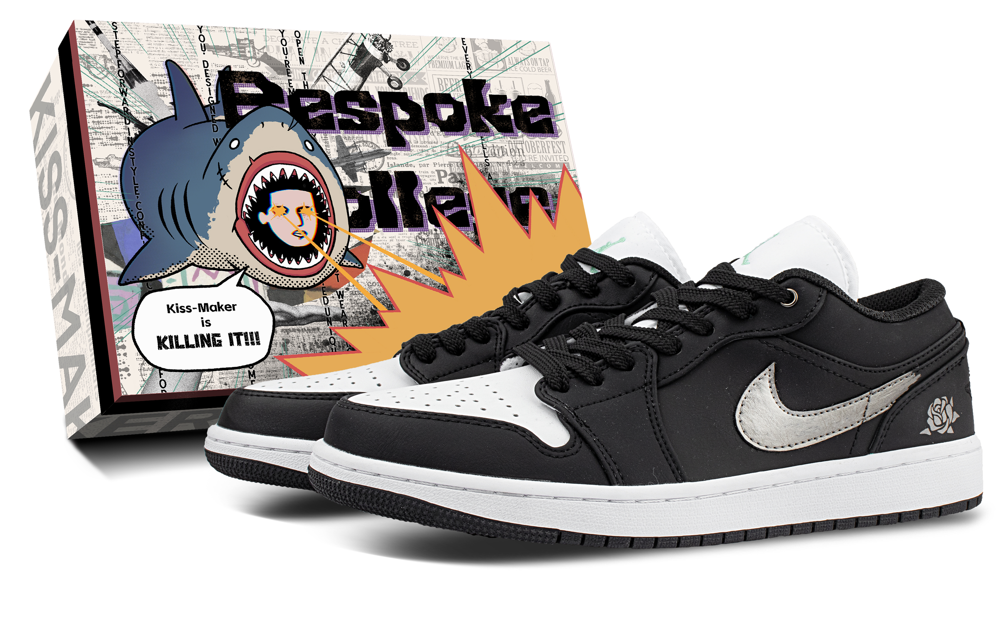 Jordan Air Jordan 1 Low top Vintage Basketball Shoes Unisex Black