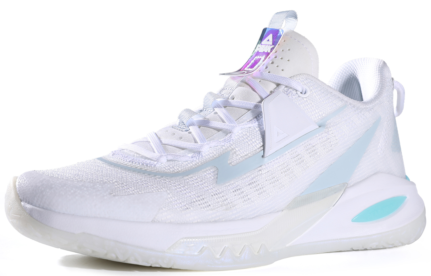 PEAK Lightning 9 Textile, Synthetic Leather, TPU Abrasion Resistant Breathable Low top Basketball Shoes Men’s White