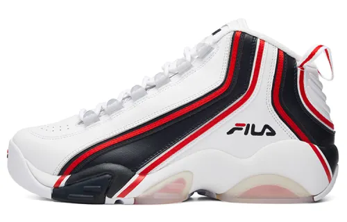 FILA Fila Stack 2 Forward fabric synthetic leather cow suede comfortable mid-top retro basketball shoes men's white