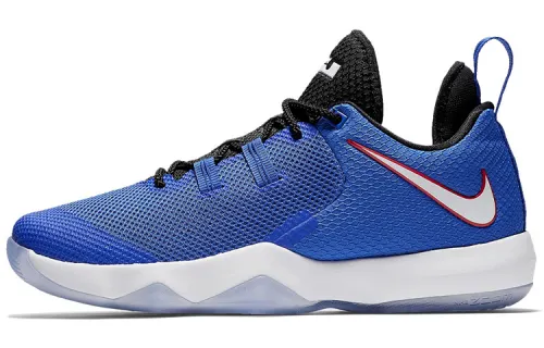 Nike Ambassador 10 Racer Blue White James Envoy 10 Round head lace Shock-absorbing and anti-slip Low top Practical basketball shoes Men's blue and white