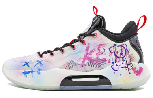 Li Ning YuShuai 14 Graffiti Theme Custom, Bear, Letter Low top Basketball Shoes Men's Blue Green Pink