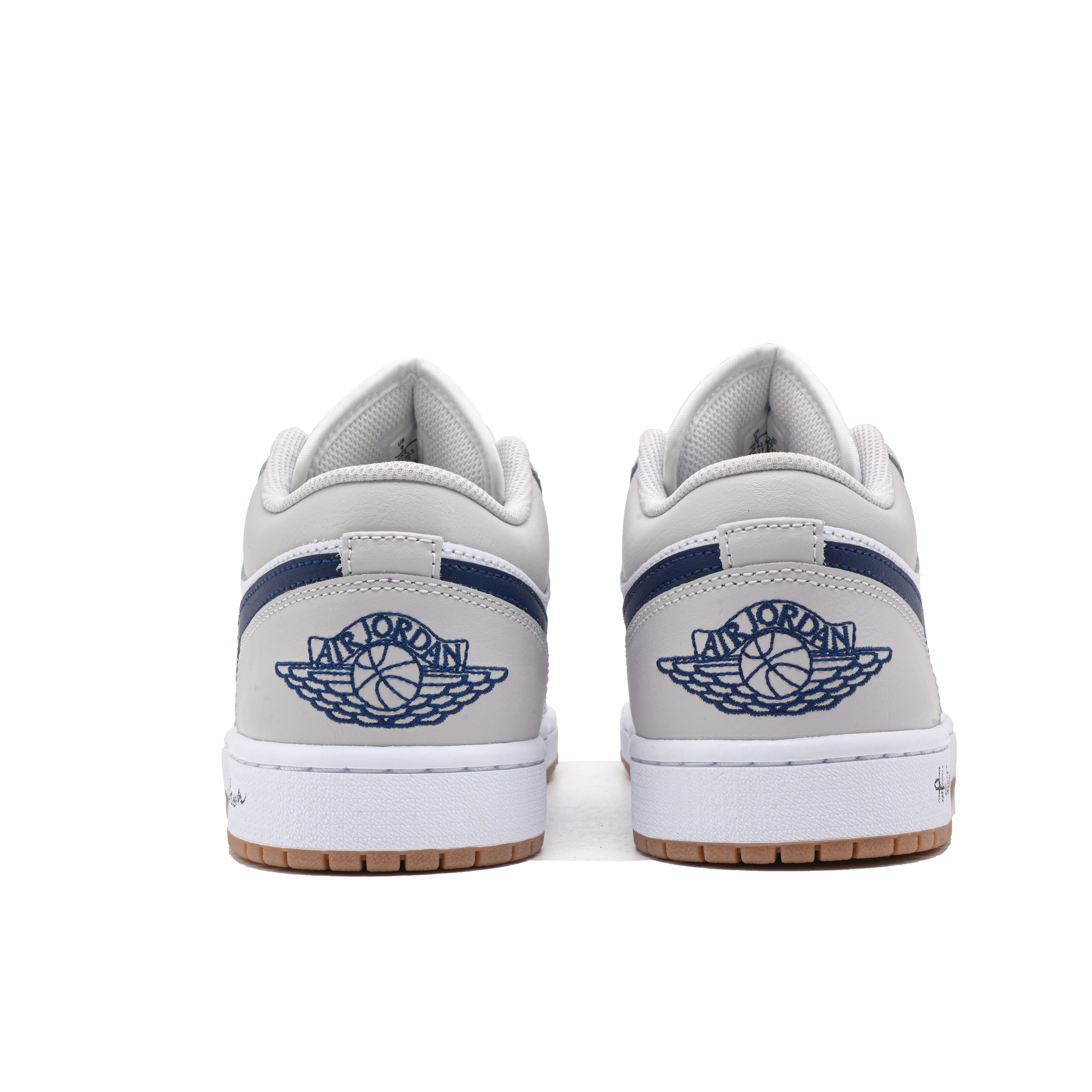Jordan Air Jordan 1 Slip Resistant Abrasion Resistant Low top Vintage Basketball Shoes Unisex Gray White