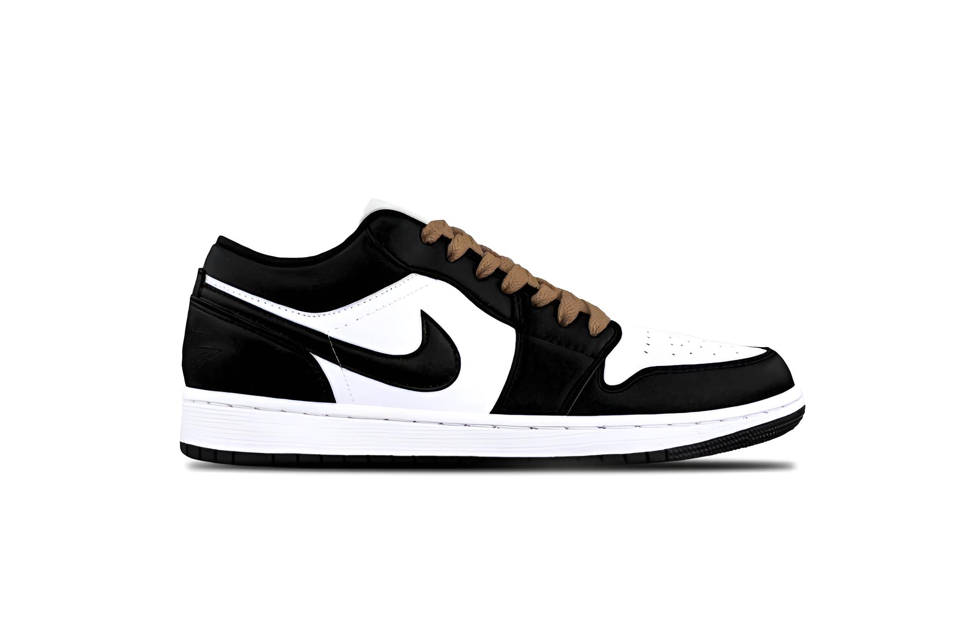 Jordan Air Jordan 1 Black Warrior Cushioning, Wear Resistant Low top Vintage Basketball Shoes Unisex Black White