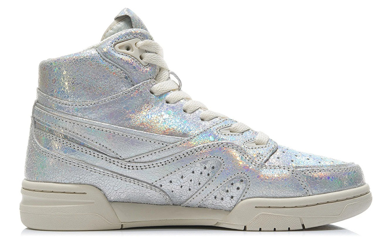 Li Ning 937 Deluxe Hi High top Vintage Basketball Shoes Women’s Silver