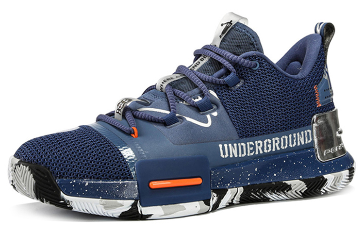 PEAK Flash Leather Cushioning Slip Resistant Abrasion Resistant Low top Basketball Shoes Men’s Indigo Purple