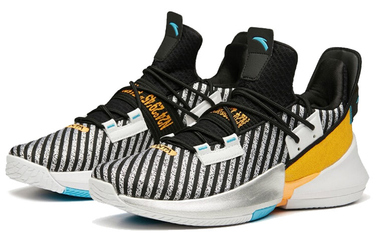 Anta Airspace 2 Low top Performance Basketball Shoes Men’s Black White Gold