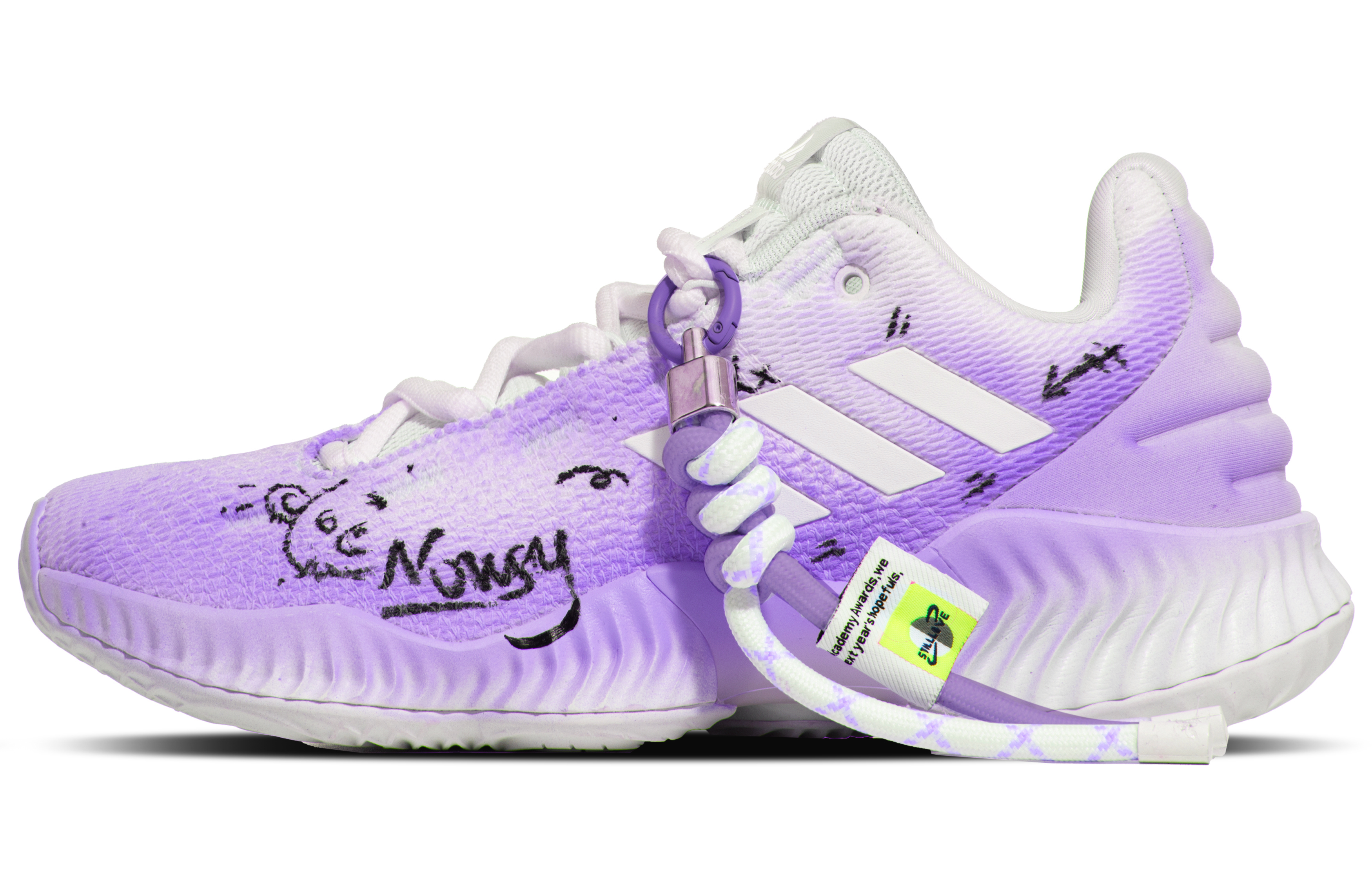 Adidas Pro Bounce 2018 Basketball Shoes Men's Low Top White/Purple