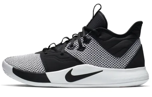 Nike PG 3 White Black OG lace-up, shock-absorbing, non-slip, wear-resistant, low-top practical basketball shoes, men's black and white