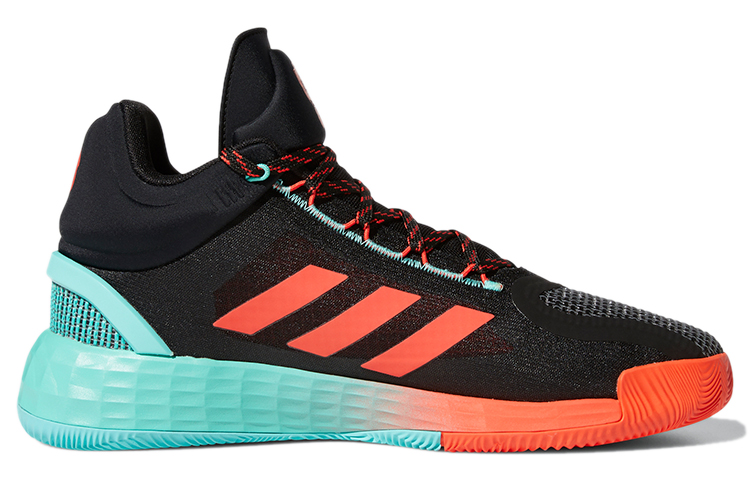 Мужские кроссовки adidas D Rose 11 (черно-оранжево-синий) — Чёрный / оранжевый / синий — фото 2