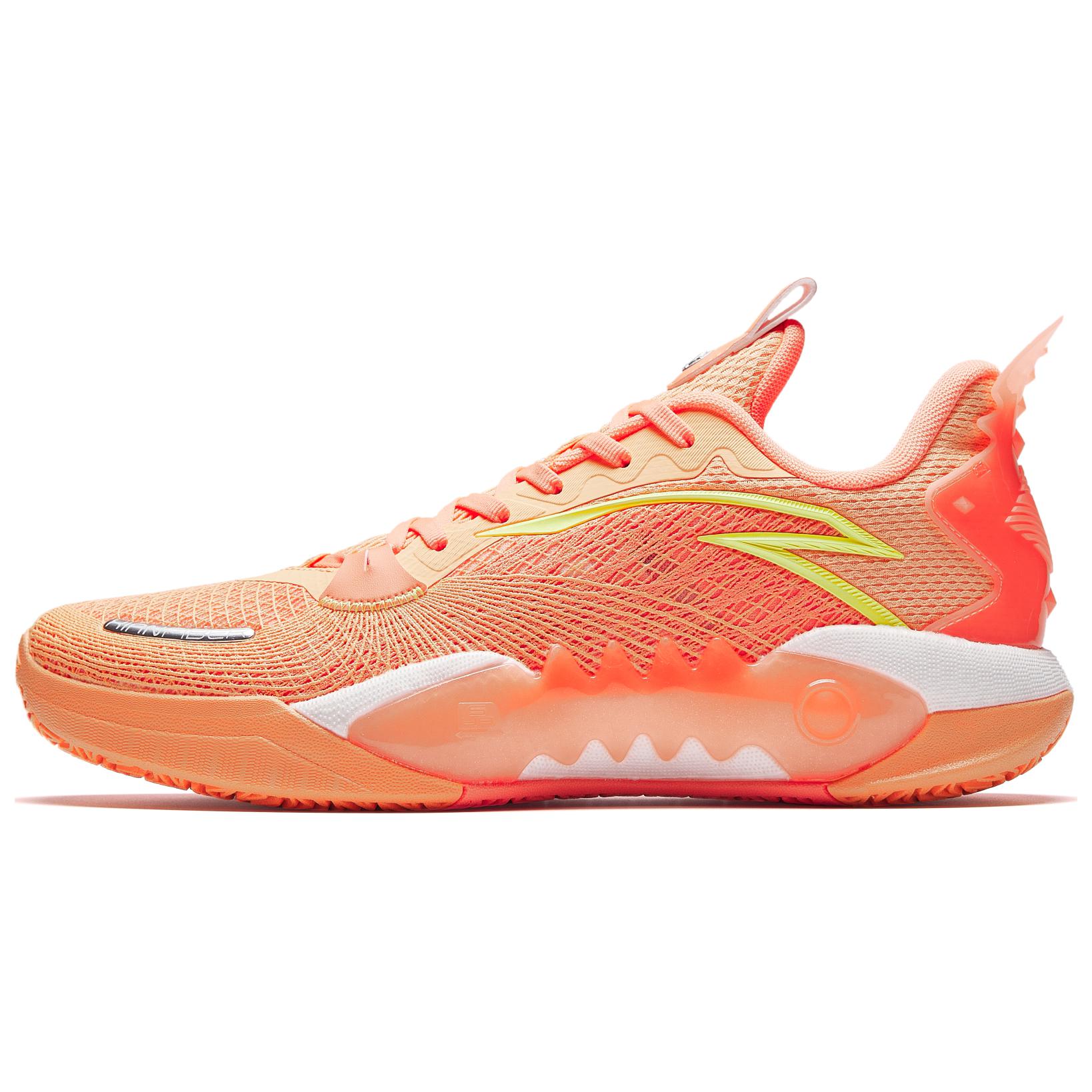 Anta Shock Wave 5 Team V2 Cushioning, Wear Resistant Low top Basketball Shoes Men's Orange Yellow