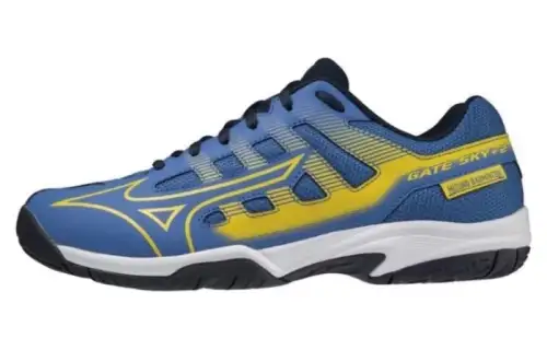 Mizuno Plus 2 Comfortable Cushioning, Wear Resistant Low top Badminton Shoes Men's Blue Yellow