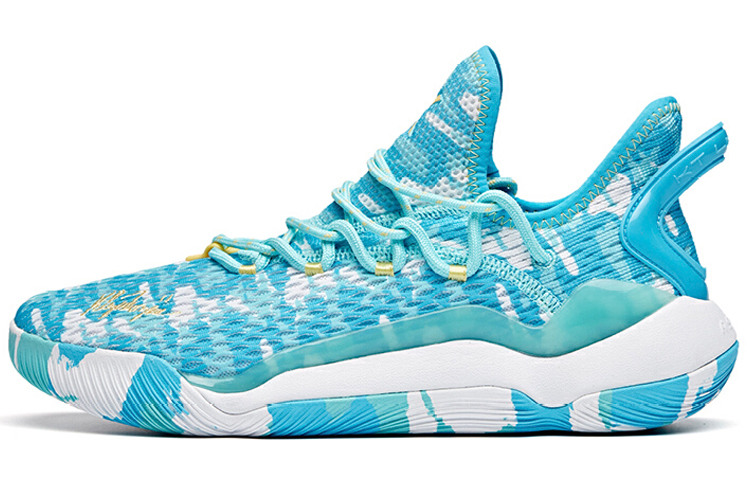 Anta Hussar 5 comfortable and versatile mesh fabric shock-absorbing, non-slip and wear-resistant low-top basketball shoes men's blue