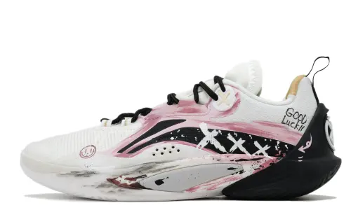 Li Ning Speed 10 Basketball Shoes Unisex Low Top Black Pink White
