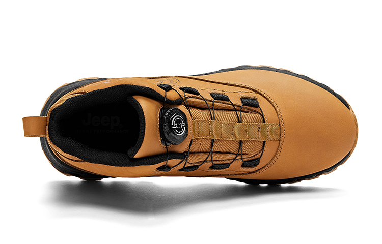 Jeep Cushioning Abrasion Resistant Waterproof And Breathable Rebound Grip High top Mountaineering Shoes Unisex Camel
