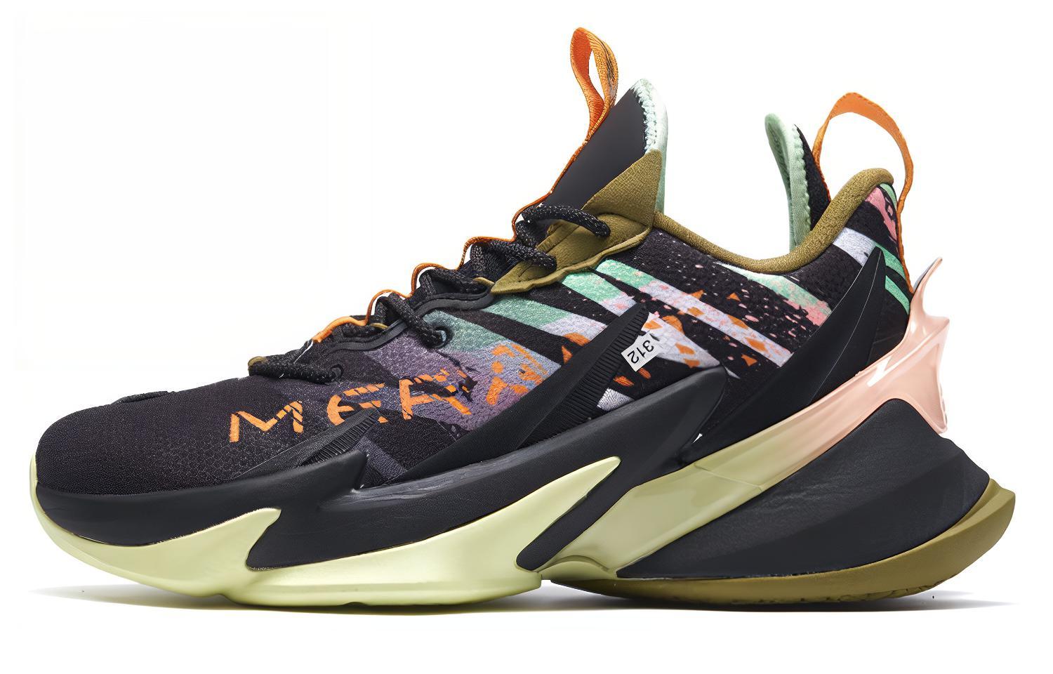XTEP War Mastiff 2.0 Coverage Support Mid top Basketball Shoes Men’s Black Green