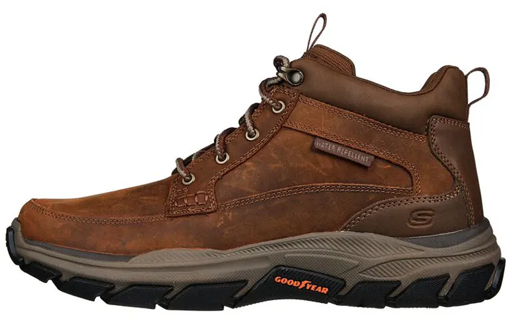 Skechers Respected Collection Leather Mid top Hiking Shoes Men's Brown