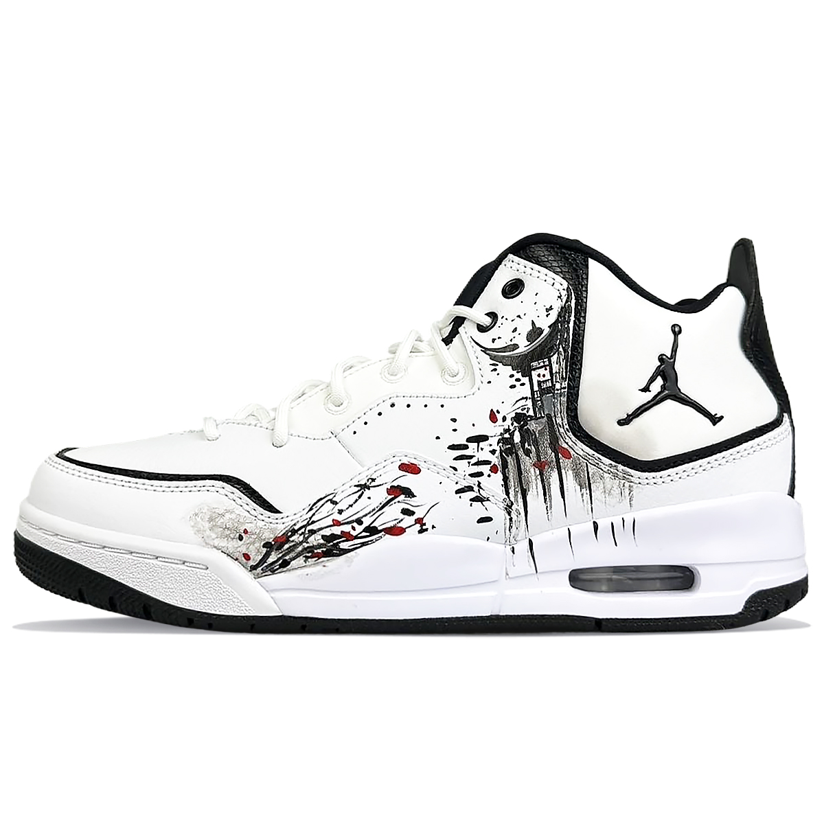 Jordan Courtside 23 Slip Resistant Abrasion Resistant Mid top Vintage Basketball Shoes Men’s Black White
