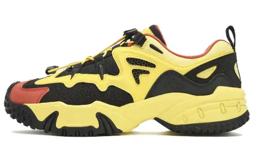 FILA FUSION KRIPTONITE Textile, Synthetic Leather Low top Chunky Sneakers Women's Yellow Black