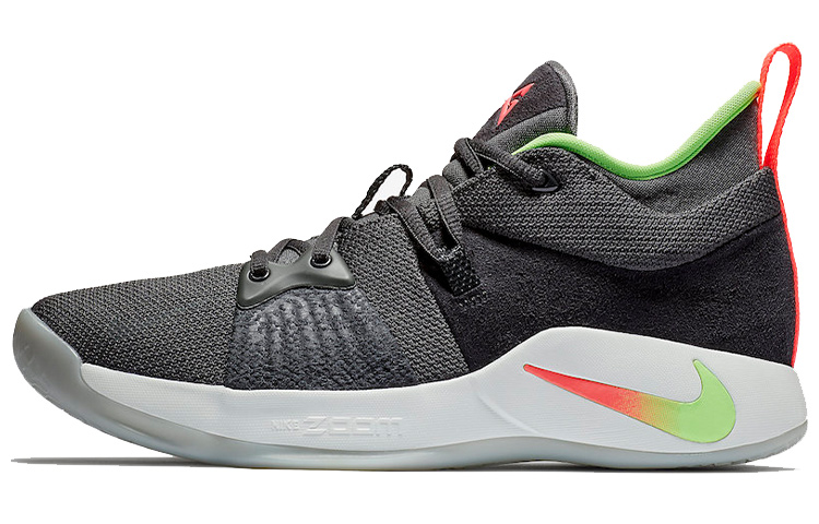 Мужские кроссовки Nike PG 2 Anthracite Hot Punch (темно-серый / зеленый / красный) — Тёмно-серый / зелёный / красный — фото 1