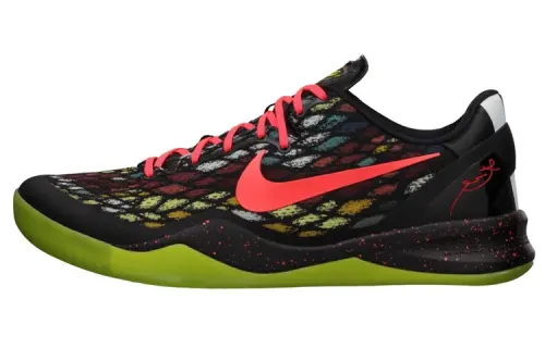 Nike Kobe 8 Christmas (2012) OG model, crystal bottom, round toe lace-up, fabric, non-slip, lightweight, low-top, practical basketball shoes, men's style, black, overseas version