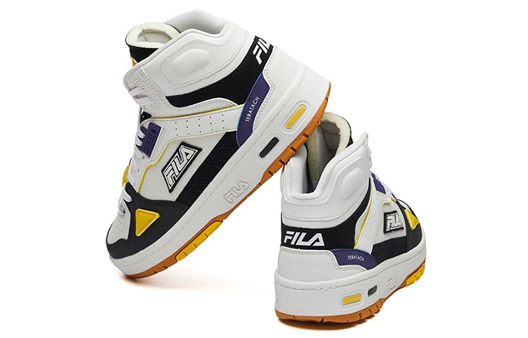 FILA FUSION Teratach Textile, Synthetic Leather Mid top Vintage Basketball Shoes Women’s White Black
