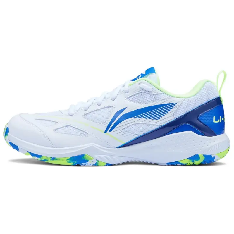Li Ning Gale Lite Slip Resistant, Abrasion Resistant, Breathable Low top Badminton Shoes Unisex White Blue