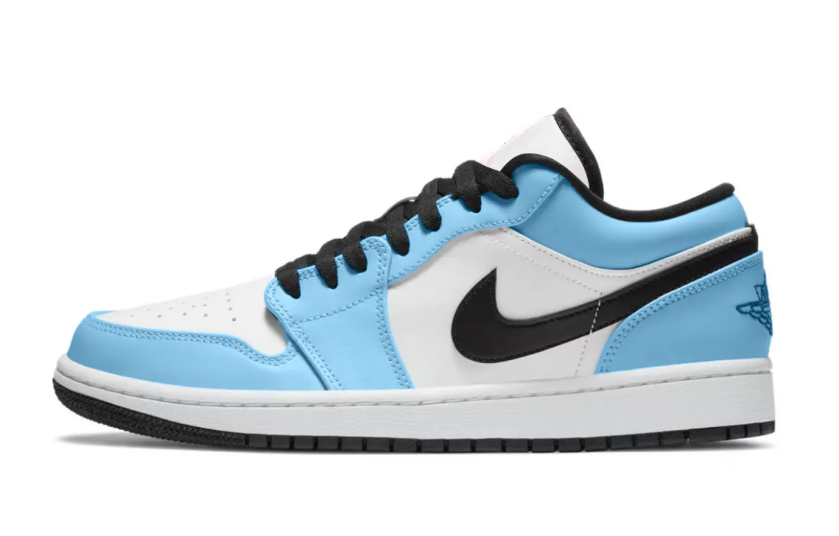 Jordan Air Jordan 1 Miami Low top Vintage Basketball Shoes Unisex Sky Blue