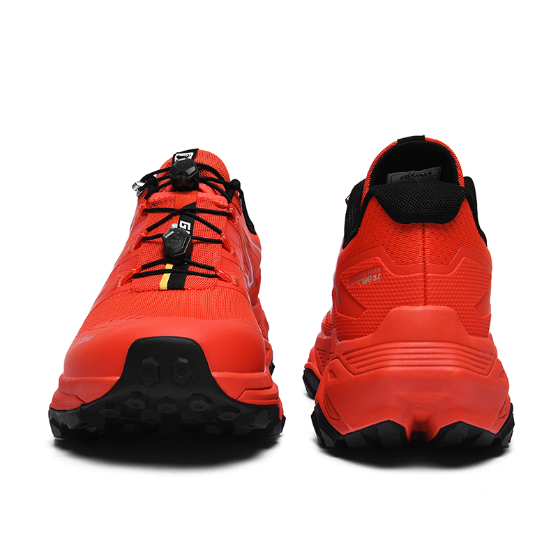 GLUNA Rebound Anti Twist Support Lightweight Slip Resistant Low top Mountaineering Hiking Shoes Unisex Vermilion