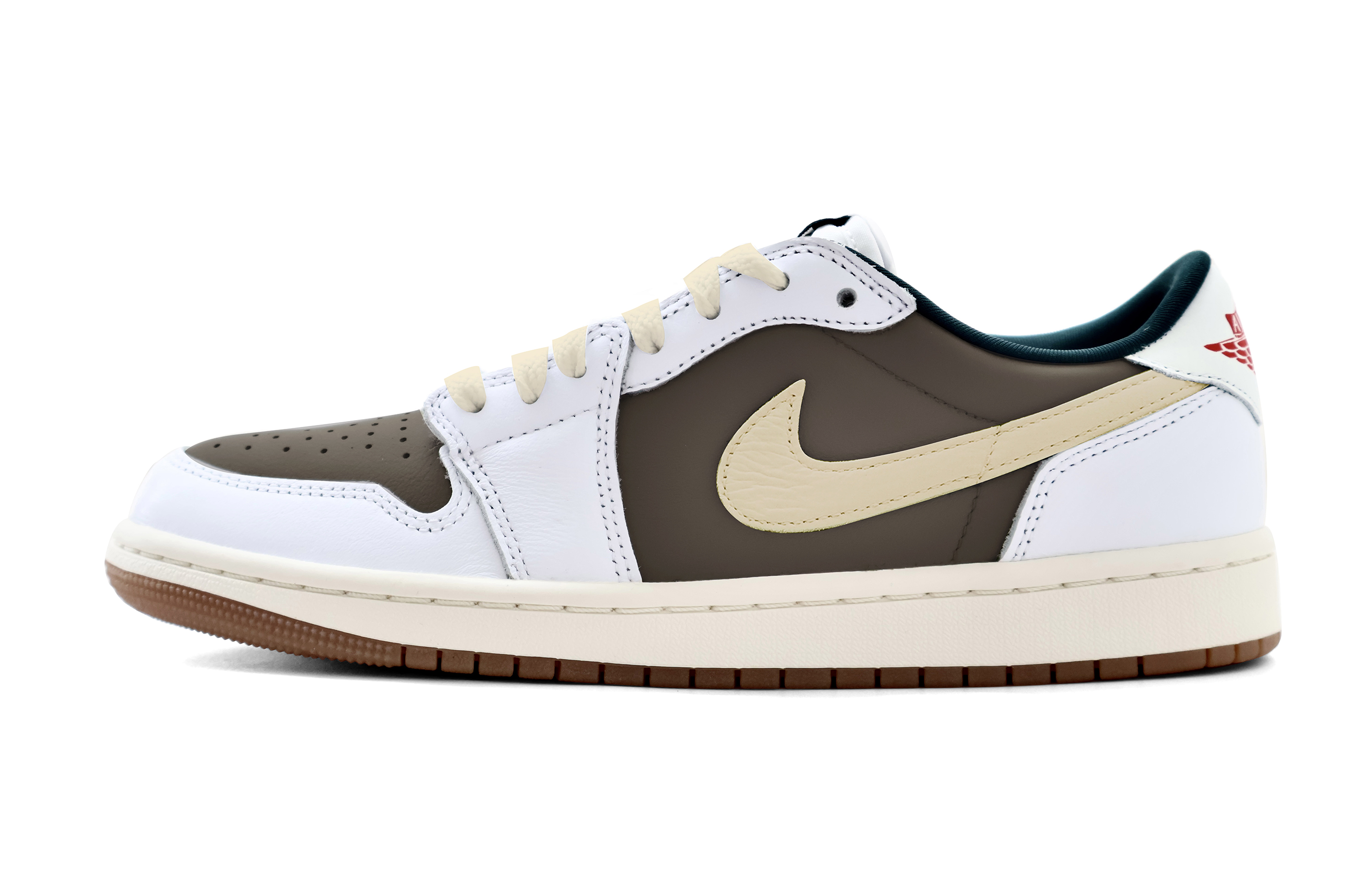 Jordan Air Jordan 1 Slip Resistant Abrasion Resistant Low top Vintage Basketball Shoes Women’s Brown Yellow