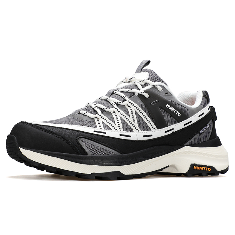 HUMTTO Classic And Versatile Cushioning Support Cushioning Support Low top Hiking Shoes Men’s White Gray Black