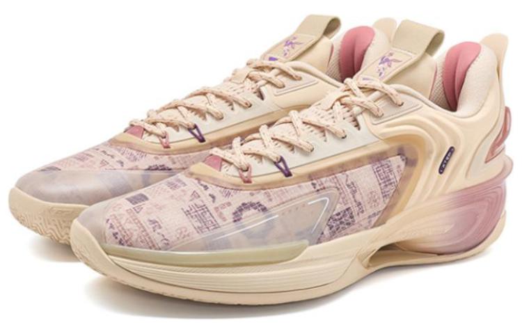 XTEP Levitation 7 Cushioning Anti-Slip And Wear-Resistant Low-Top Basketball Shoes Brown Pink