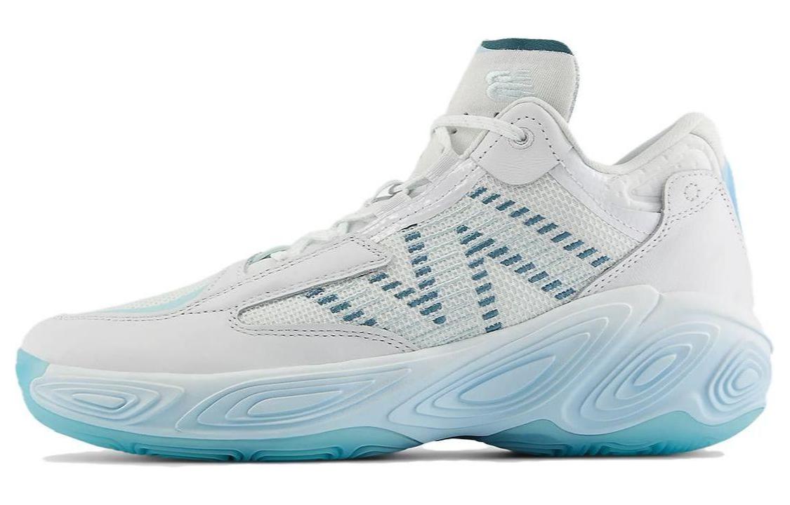 New Balance NB Fresh Foam Bb V2 Abrasion Resistant Mid top Basketball Shoes Men’s Ice Blue
