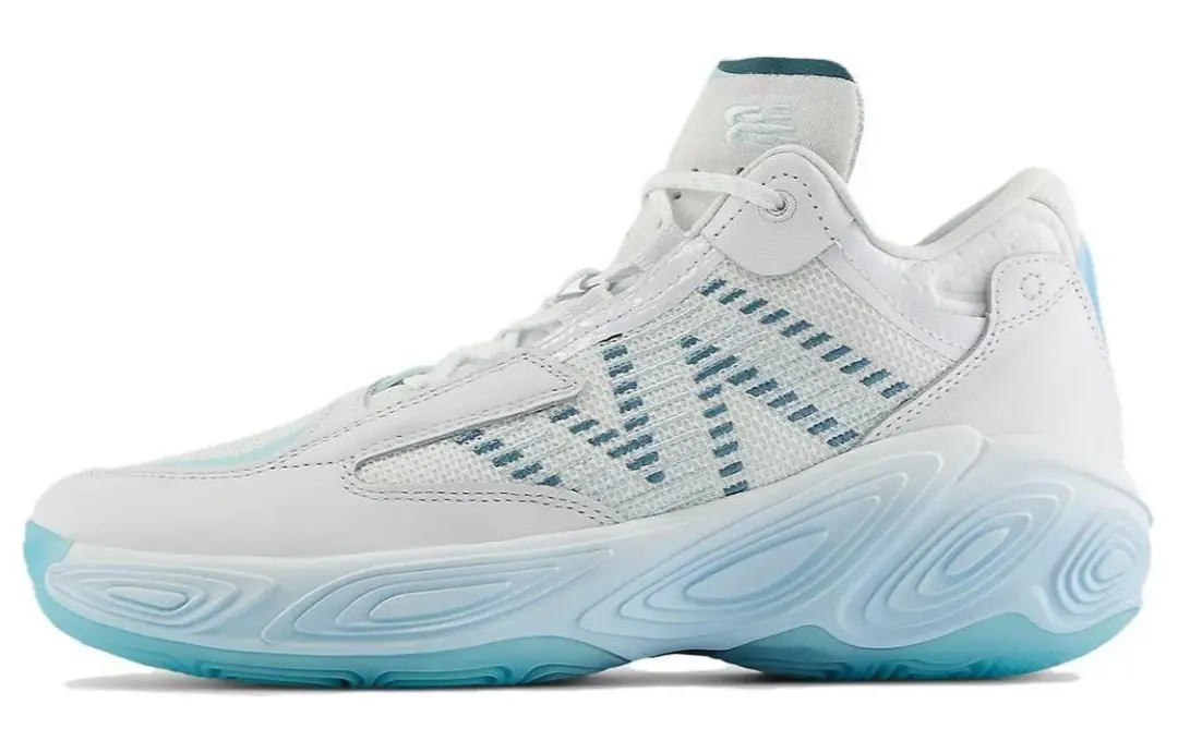 New Balance NB Fresh Foam Bb V2 Abrasion Resistant Mid top Basketball Shoes Men's Ice Blue