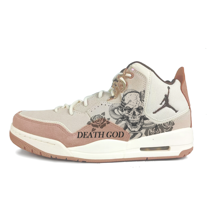 Jordan Courtside 23 Abrasion Resistant Slip Resistant Mid top Vintage Basketball Shoes Men’s Brown White