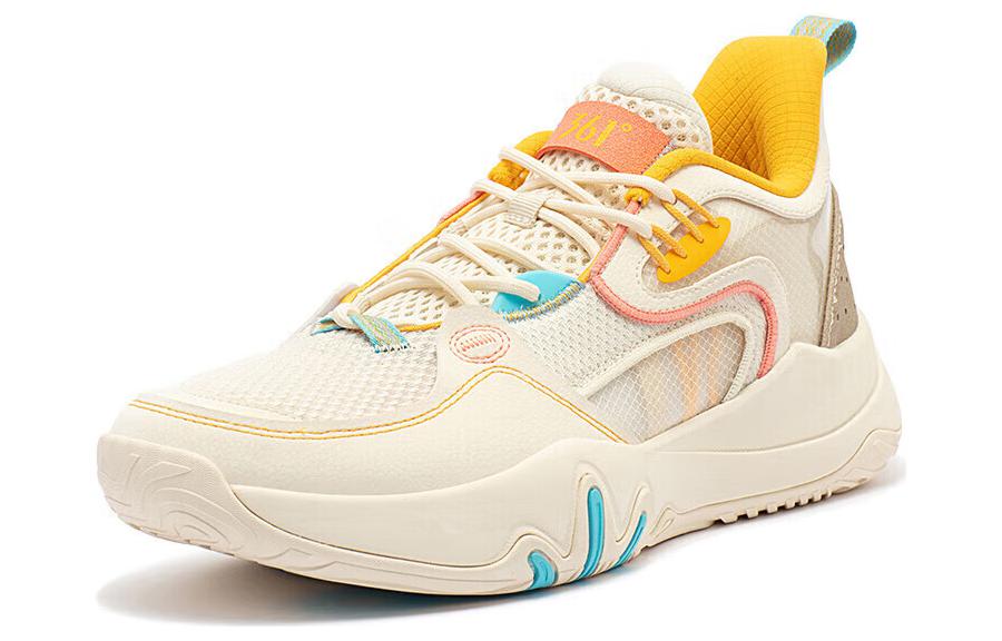 361° LAVA Cushioning Slip Resistant Abrasion Resistant Low top Basketball Shoes Men’s Beige Yellow